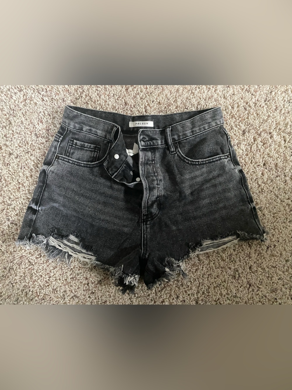 PacSun Black Washed Distressed Denim Jean Shorts